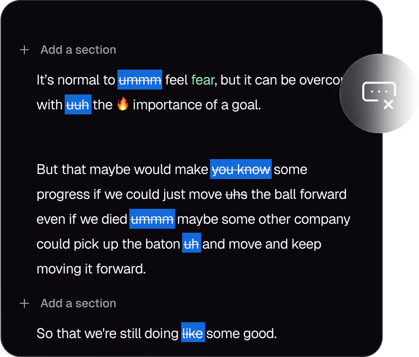 Filler words removal